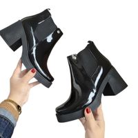 Botin Mujer Elasic Taco 7 1177 Charol 5C-60 Color Negro