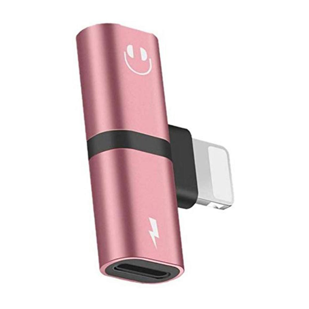 Adaptador Lightning Splitter 8 Pines Para Iphone Rosa