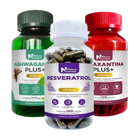 RESVERATROL PLUS + ASTAXANTINA PLUS + ASHWAGANDHA PLUS NATURAZENLAB
