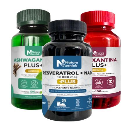 RESVERATROL + NAD, ASTAXANTINA PLUS + ASHWAGANDHA PLUS+ NATURAZENLAB