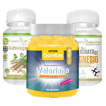 ASHWAGANDHA+GOMITAS VALERIANA+BISGLICINATO DE MAGNESIO HEALTHNATURAL