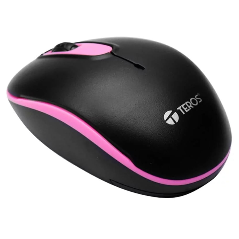 Teros Mouse inalámbrico 1000 DPI 2 botones Rosado USB TE-5030P