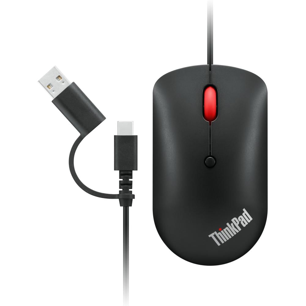 Mouse Lenovo ThinkPad USB-C USB-A Wired Compact Negro - 4Y51D20850