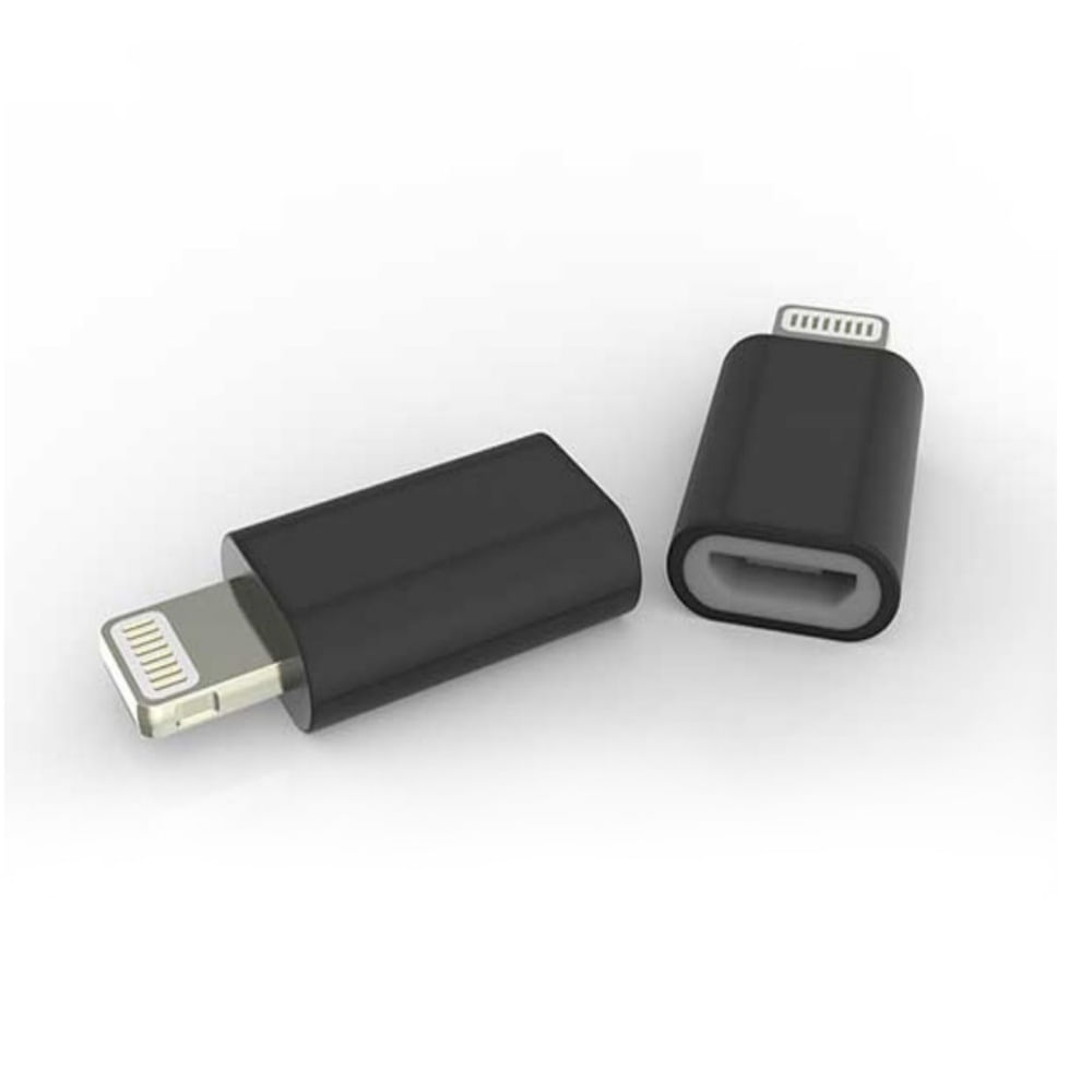 Adaptador Micro USB compatible con sistema IOS Lightning a Micro Negro