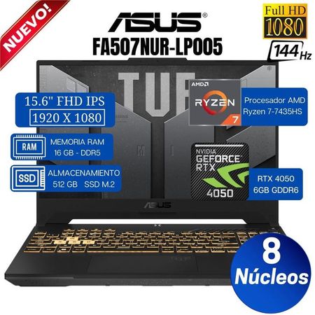 Laptop ASUS FA507NUR-LP005 156 FHD IPS AMD RYZEN 7-7435HS Ram16GB Ssd 512GB Rtx 4050FreeDos