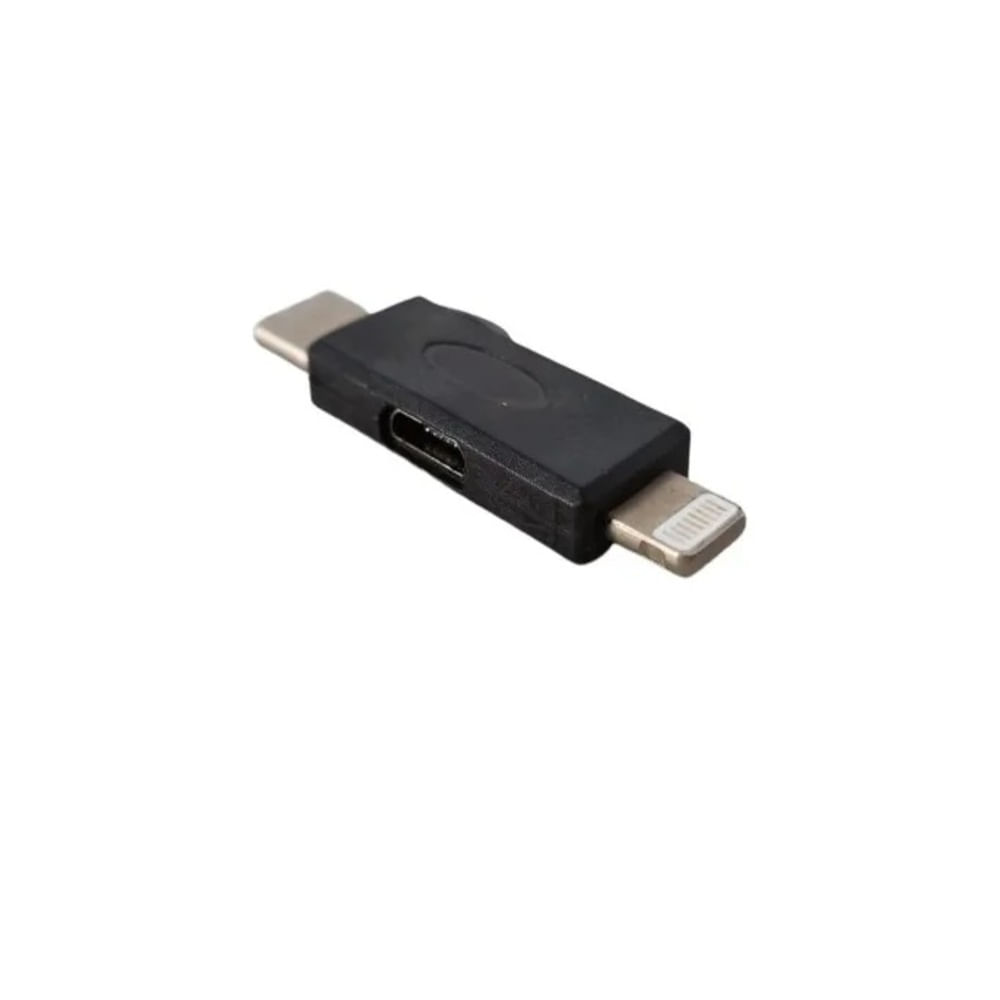 Adaptador Tipo C y Lightning para Cable Cargador Negro