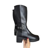 Bota Mujer Spanso Taco 5 1177 5C-70 Color Negro