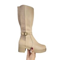 Bota Mujer Spanso Taco 5 1177 5C-70 Color Beige