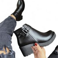 Botin Hebilla Forrada Taco 5 1177 5C-58 Color Negro