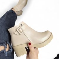Botin Hebilla Forrada Taco 5 1177 5C-58 Color Beige