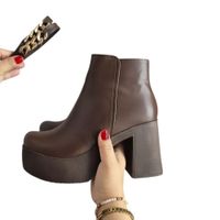 Botin Mujer Taco 9 Doble 1177 5C-65 Color Marron