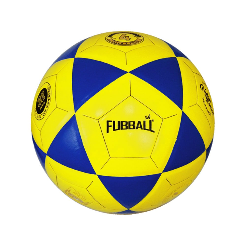 Pelota de Fútbol Fubball BF4BY Número 4 Color Azul y Amarillo