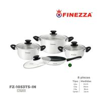 Juego de ollas FINEZZA Acero Inoxidable FZ-1053TS-IN 8 Piezas