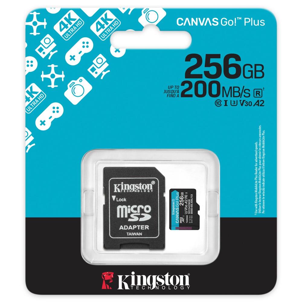 Kingston 256GB Canvas Go Plus Gen 4 U3 MicroSDXC - SDCG4/256GB
