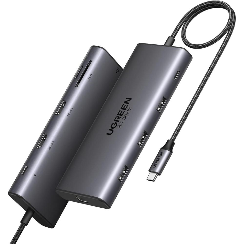 Ugreen Revodok 210 Dock 2x HDMI Ethernet USB-A/C SD/TF CM639 - 15534