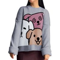 Chompa Mujer 359G-27 Hilo Alpino Barnizado En Los Perros Color Gris