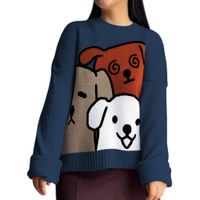Chompa Mujer 359G-27 Hilo Alpino Barnizado En Los Perros Color Acero