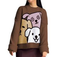 Chompa Mujer 359G-27 Hilo Alpino Barnizado En Los Perros Color Marron