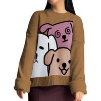 Chompa Mujer 359G-27 Hilo Alpino Barnizado En Los Perros Color Toffie