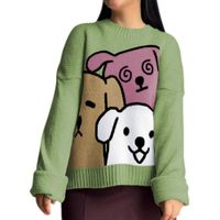 Chompa Mujer 359G-27 Hilo Alpino Barnizado En Los Perros Color Olivo