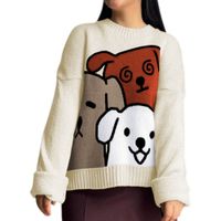 Chompa Mujer 359G-27 Hilo Alpino Barnizado En Los Perros Color Perla