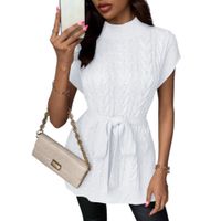 Chompa Mujer Dralom Lana Lazo Incluido Doble Abertura 127G-30 Color Blanco