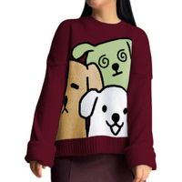 Chompa Mujer 359G-27 Hilo Alpino Barnizado En Los Perros Color Guinda