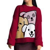 Chompa Mujer 359G-27 Hilo Alpino Barnizado En Los Perros Color Vino