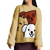 Chompa Mujer 359G-27 Hilo Alpino Barnizado En Los Perros Color Vainilla