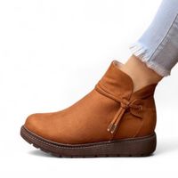 Botin Mujer Acolchada Gamuza 1299 5C-55 Color Camel