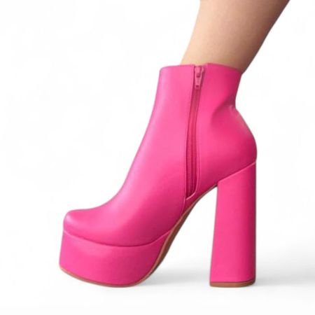 Botin Mujer Taco 15 Fiesta 1299 5C-75 Color Fucsia Talla 38