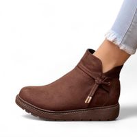 Botin Mujer Acolchada Gamuza 1299 5C-55 Color Marron