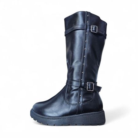 Bota Tres Cuartos Vio Acolchada Interior 1299 5C-65 Color Negro Talla 38