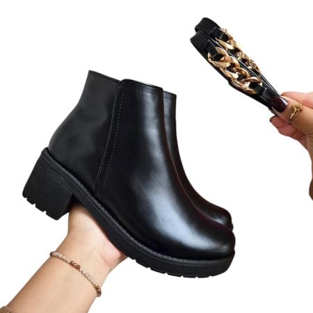 Botin Mujer Doble Taco 5 1177 5C-58 Color Negro Talla 37