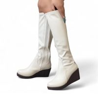 Bota Mujer Strech Cuña 7 1299 5C-75 Color Beige
