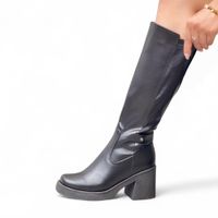Bota Mujer Punta Cuadrada Biobio 1299 5C-75 Color Negro