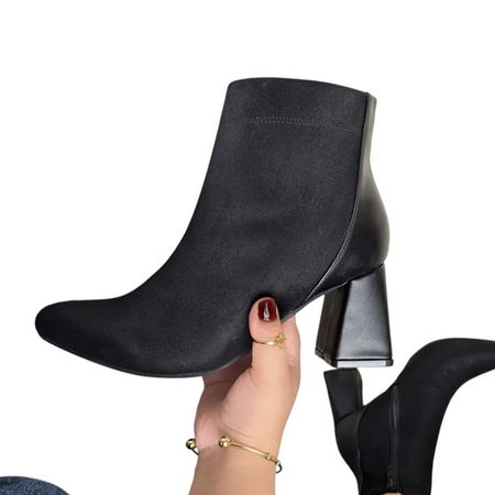 Botin Mujer Gamuza Mixto 1177 5C-65 Color Negro Talla 35