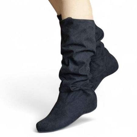 Botin Mujer Gamuza Peluche 1177 5C-55 Color Negro Talla 38