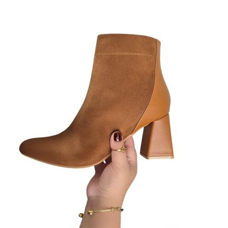 Botin Mujer Gamuza Mixto 1177 5C-65 Color Camel Talla 36