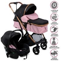 Coche Moisés Travel System RONDA PLUS con Porta bebé Pink