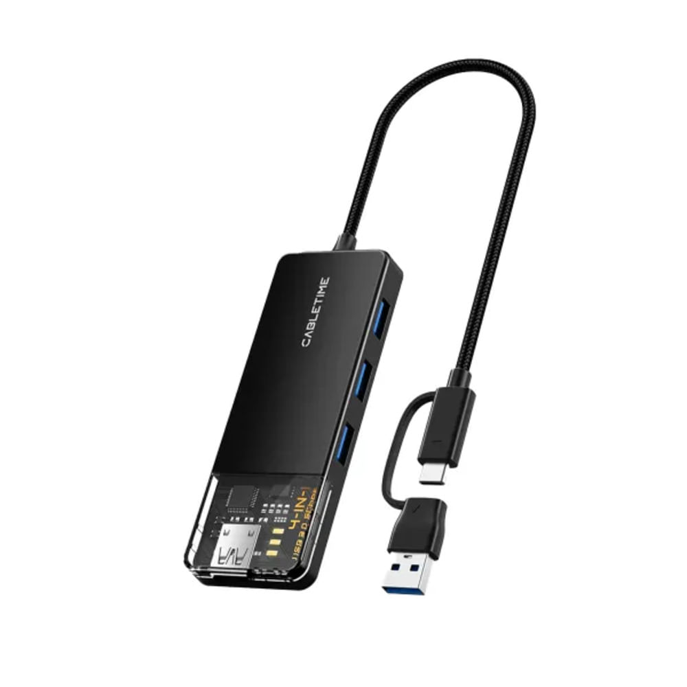 Hub Usb Cabletime 4 En 1 Multipuerto 4puertos Usb 3.0 5 Gbps