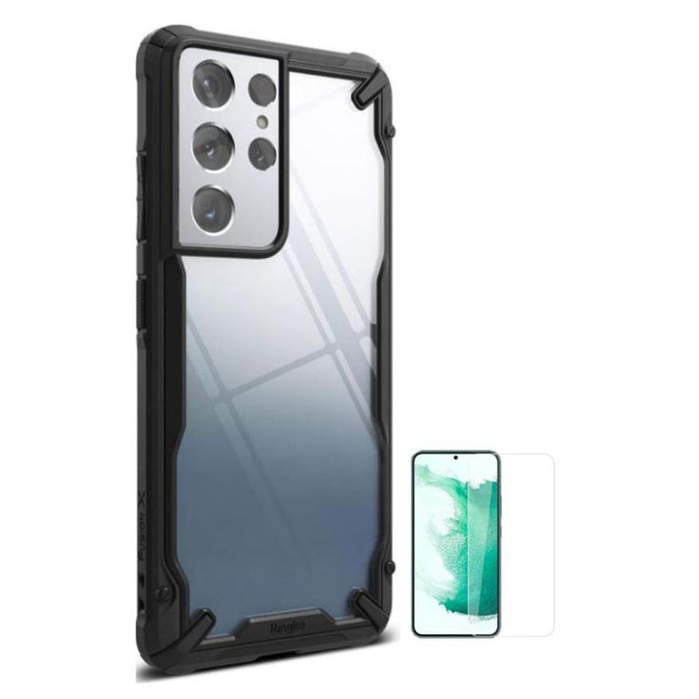 CASE RINGKE FUSION X SAMSUNG S21 ULTRA Y VIDRIO