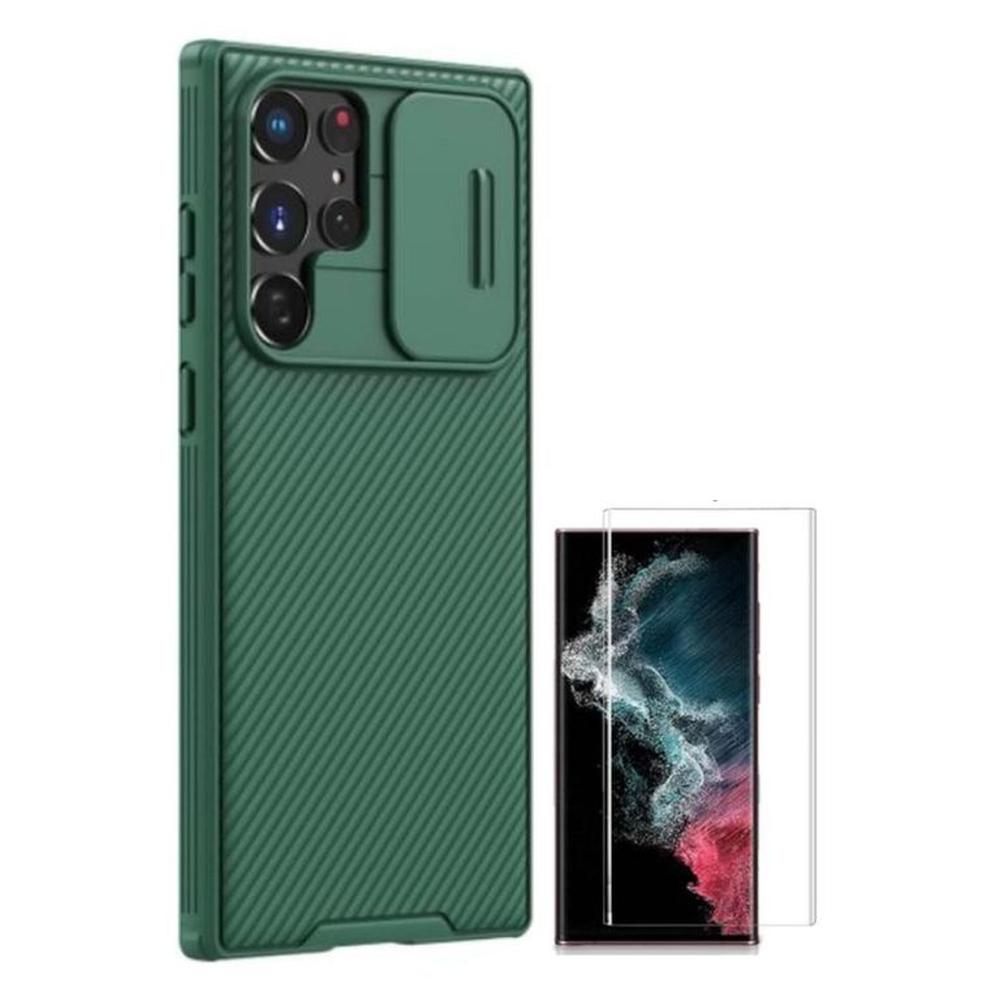 CASE NILLKIN CAMSHIELD VERDE SAMSUNG ULTRA Y VIDRIO UV