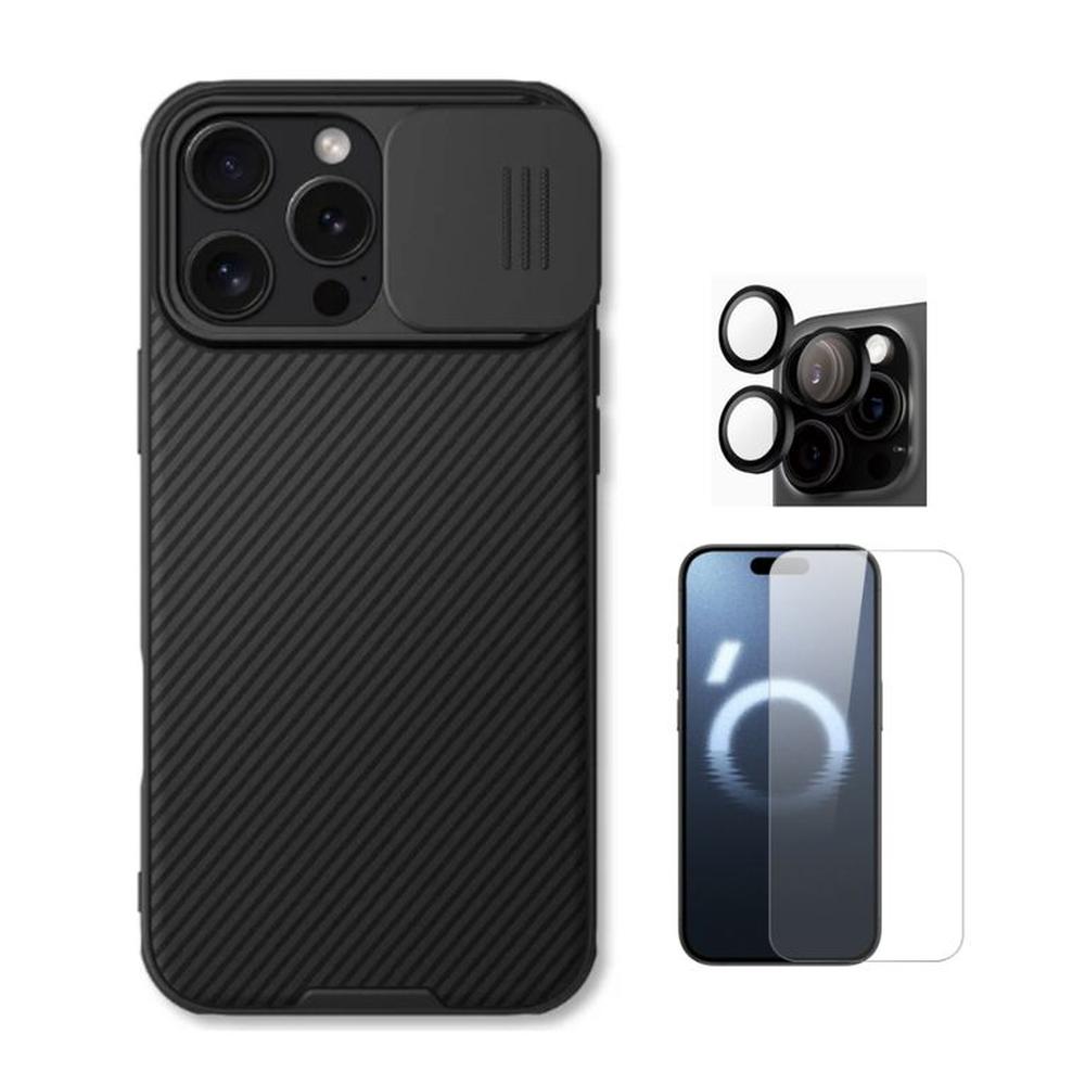 CASE NILLKIN CAMSHIELD IPHONE 16 PRO MAX Y VIDRIOS