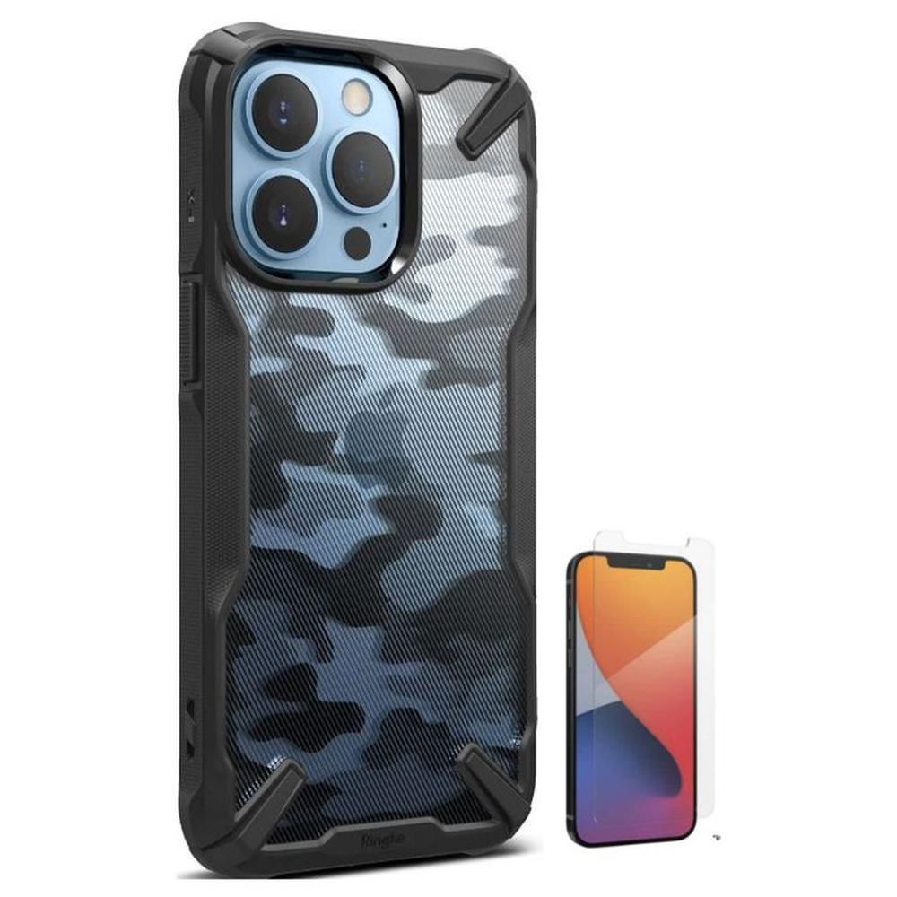 CASE RINGKE FUSION X CAMUFLADO IPHONE 13 PRO MAX Y VIDRIO