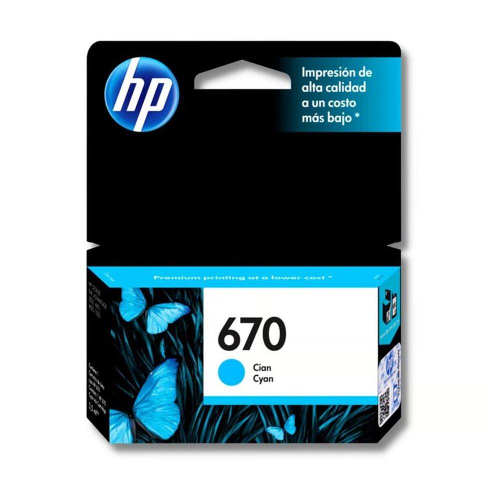 CARTUCHO DE TINTA HP 670 CYAN (CZ114AL)