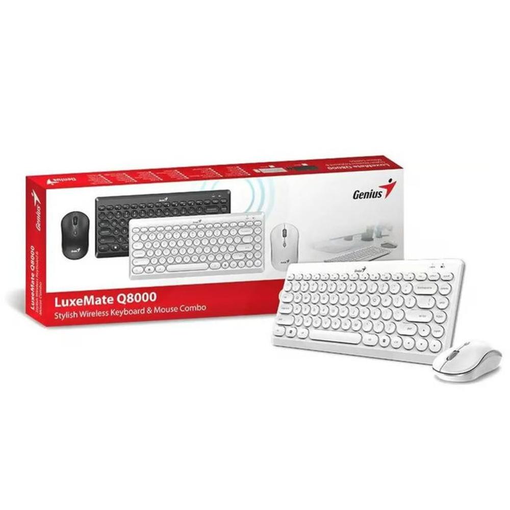 KIT TECLADO + MOUSE LUXEMATE Q8000 31340013410 WIRELESS WHITE