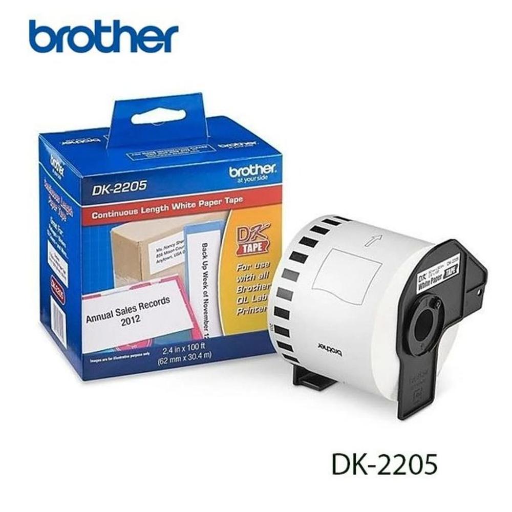 Cinta Brother DK-2205 62 mm x 30,4 m Rollo Continuo etiquetadora