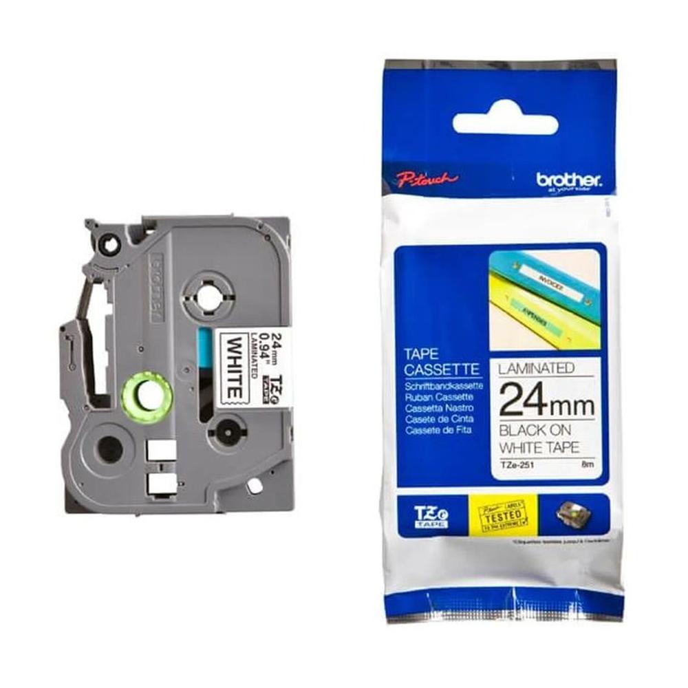 Cinta Laminada TZE-251 24mm De Ancho - Fondo Blanco