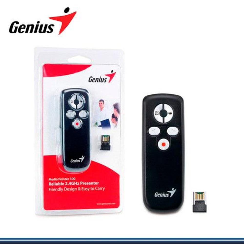 PRESENTADOR GENIUS C/PUNTERO MEDIA POINTER 100 RUN CARD BLACK